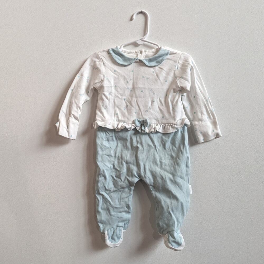 Andy Wawa Retro Dragonfly Blue Romper Baby Girls 6-9m